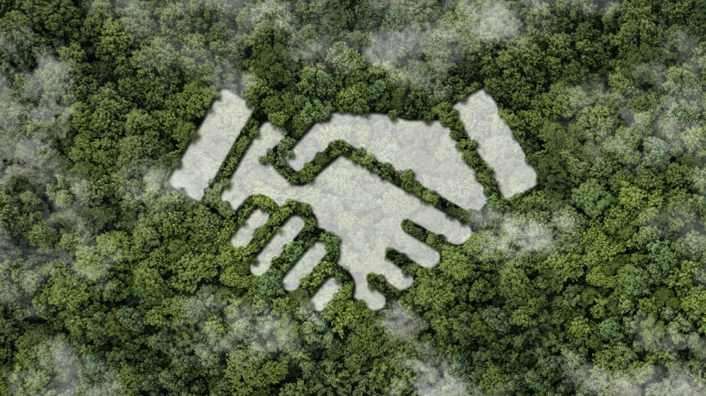 Handshake to celebrate going plastic free this month!